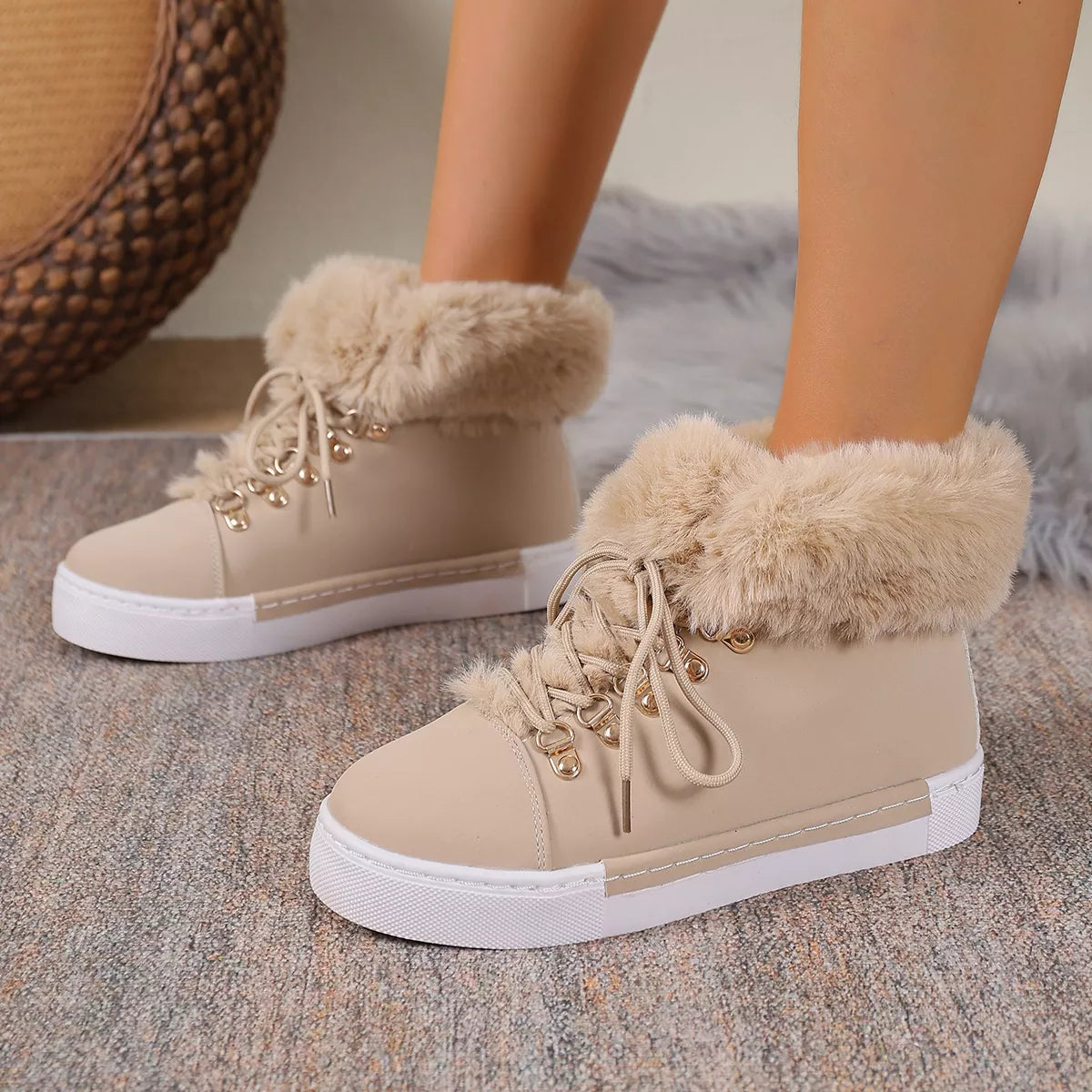 Round Toe Platform Boots