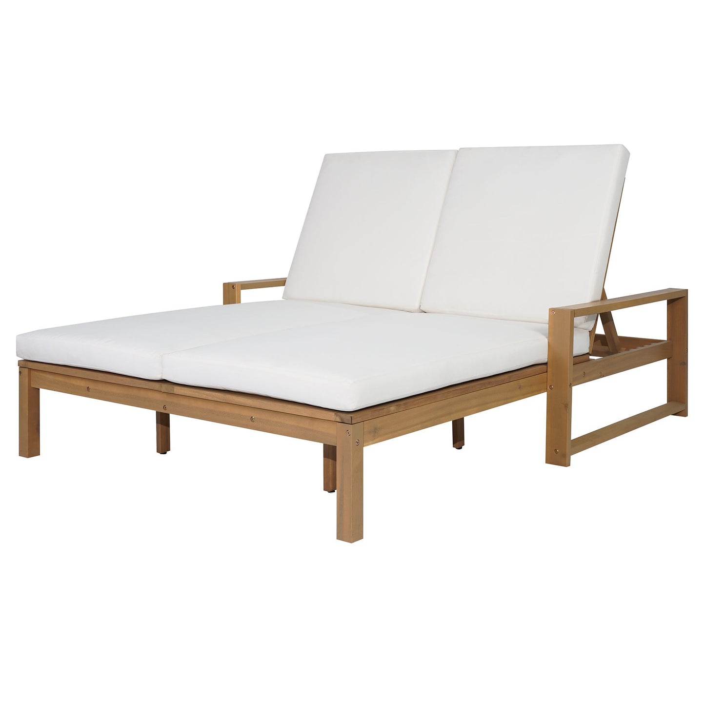 TREXM Outdoor Double Lounge Chair with 5-Position Adjustable Backrest