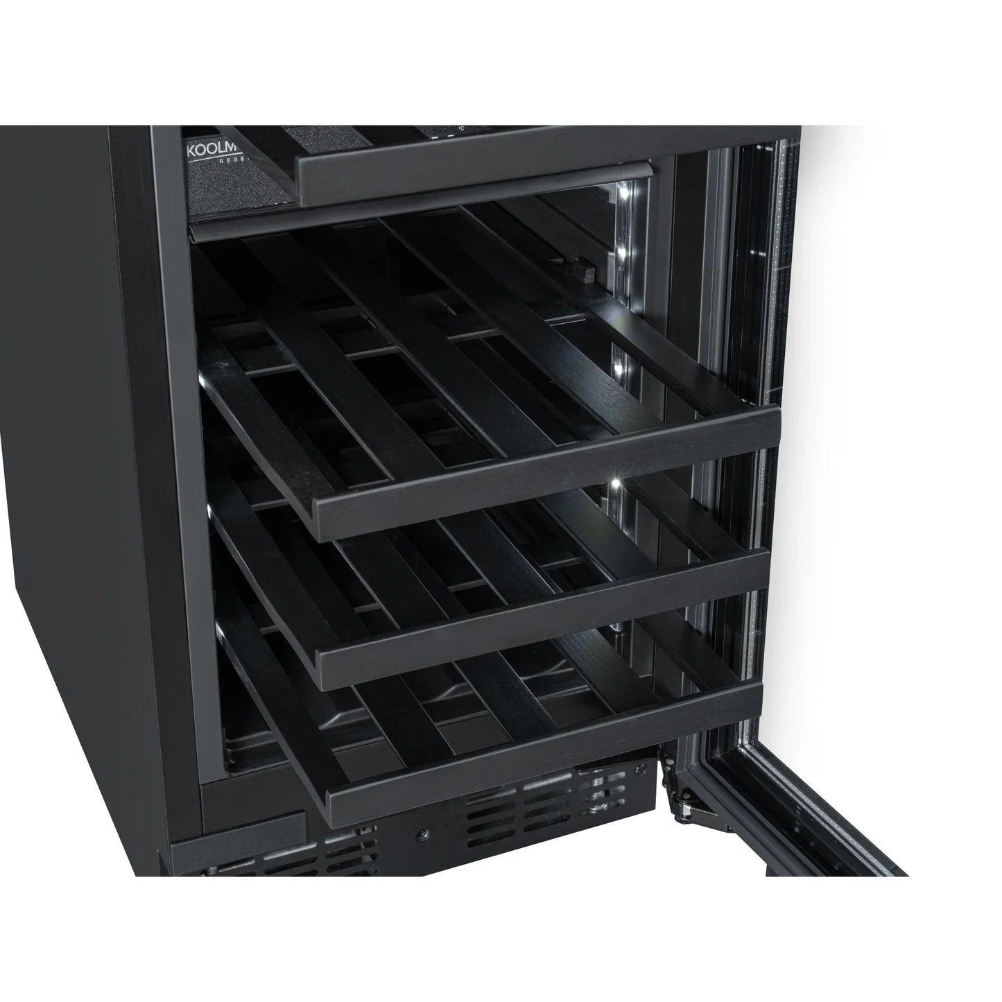 KoolMore Reserve 15 in. Under-Counter Panel Ready Dual Zone Built-in Wine Cooler and 23 Bottle Capacity in Black