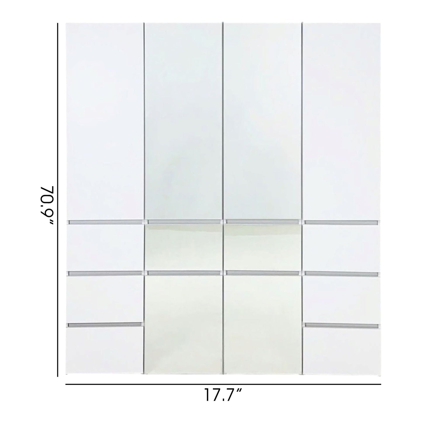 Elise - Modular Closet System With Mirror And Customizable Storage - White