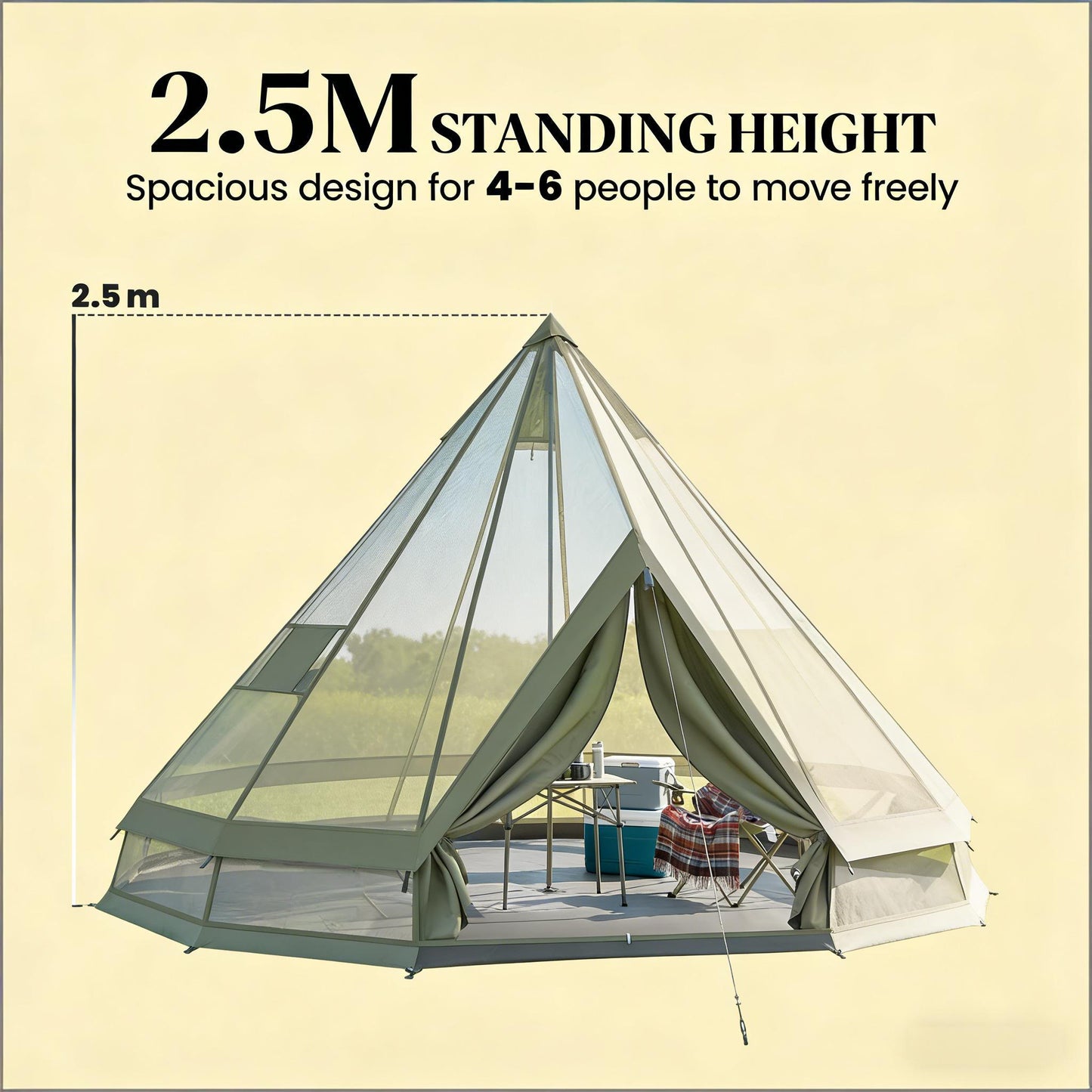 Outdoor Waterproof Teepee Camping Tent