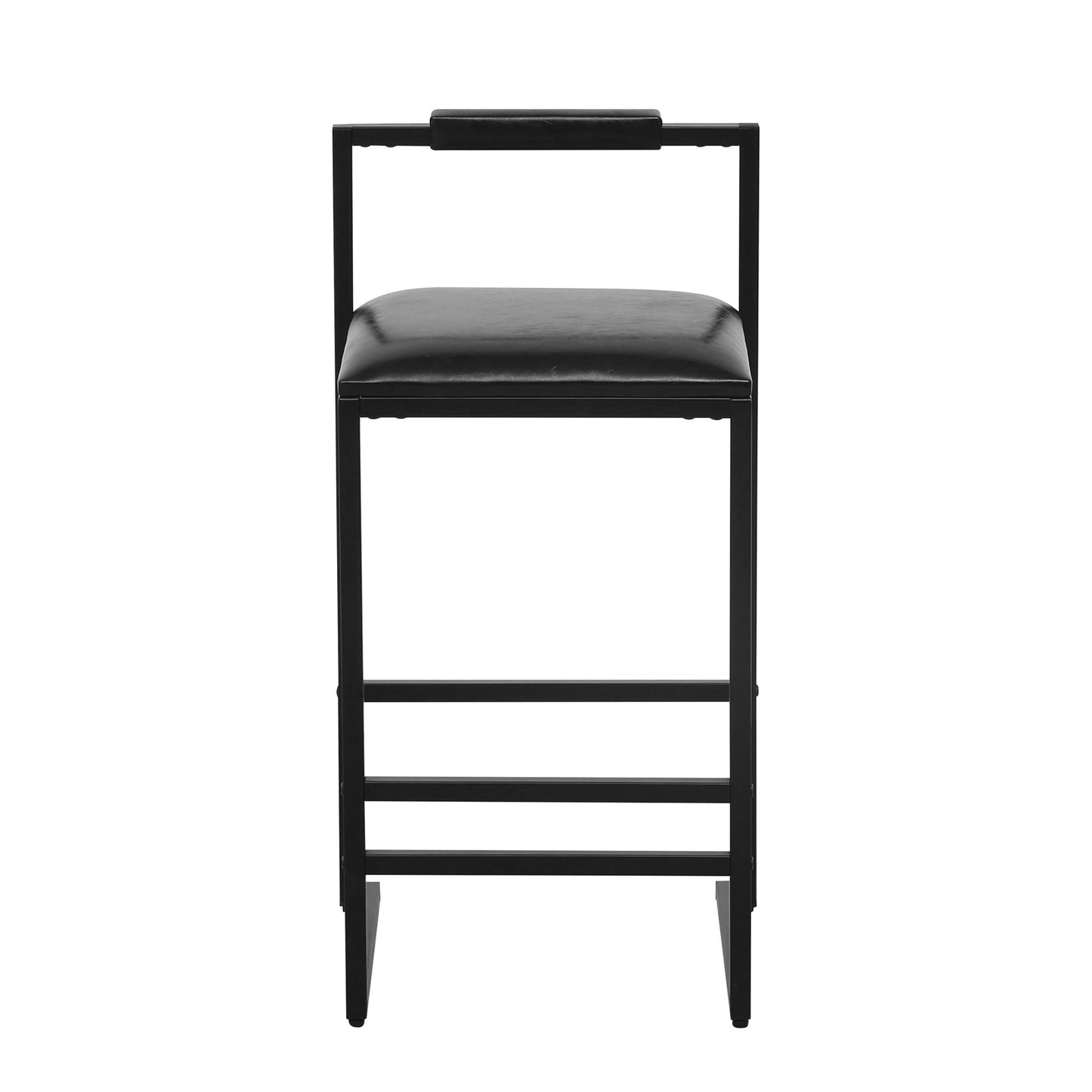Elegant Bar Stool Set With Backrest And Footrest, Counter Height (Set of 2)
