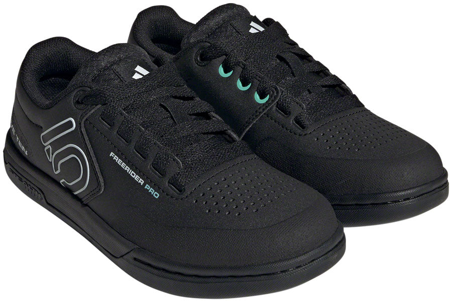 Five Ten Freerider Pro Flat Shoes - Women's Core BLK/Crystal White/Acid Mint 6.5