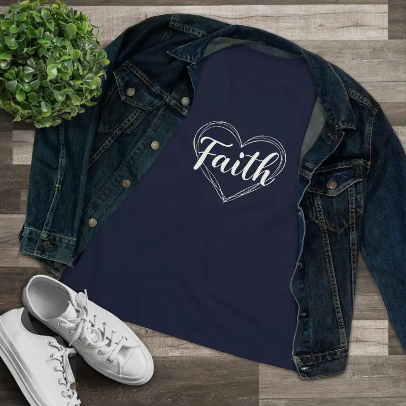 Ocean State Styles T Shirt Faith Heart Design Womens Tee
