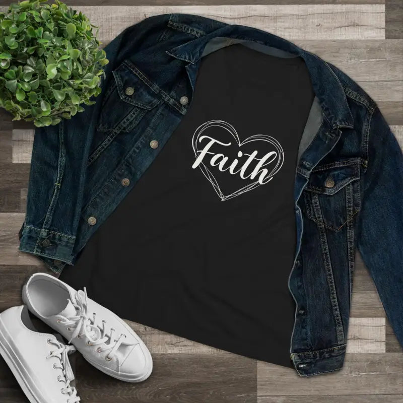 Ocean State Styles T Shirt Faith Heart Design Womens Tee