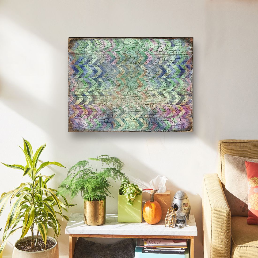 Graphic Rustic Wooden Wall Art by G. DeBrekht - Floral Ornamental Decor - 95002B