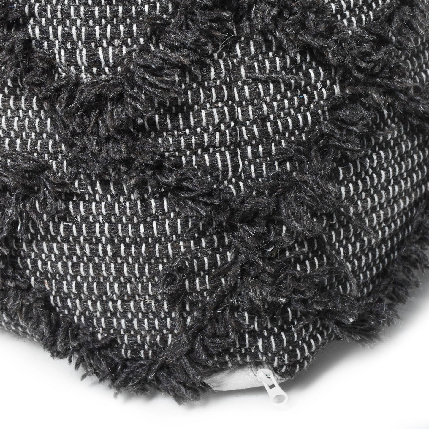 Jumanji Handcrafted Wool and Cotton Pouf - Brown