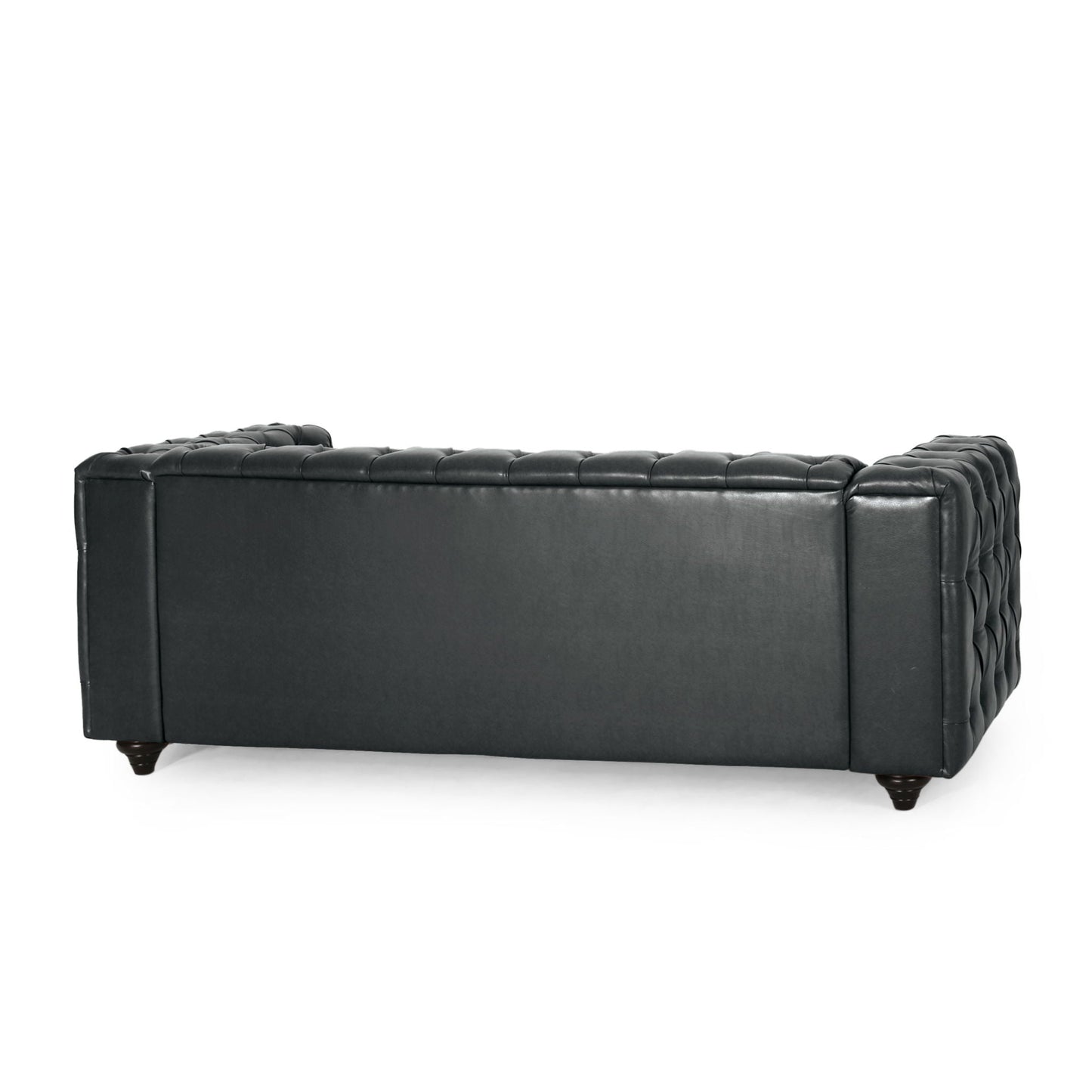 Comfy 3 Seat Sofa with Wooden Legs - Black