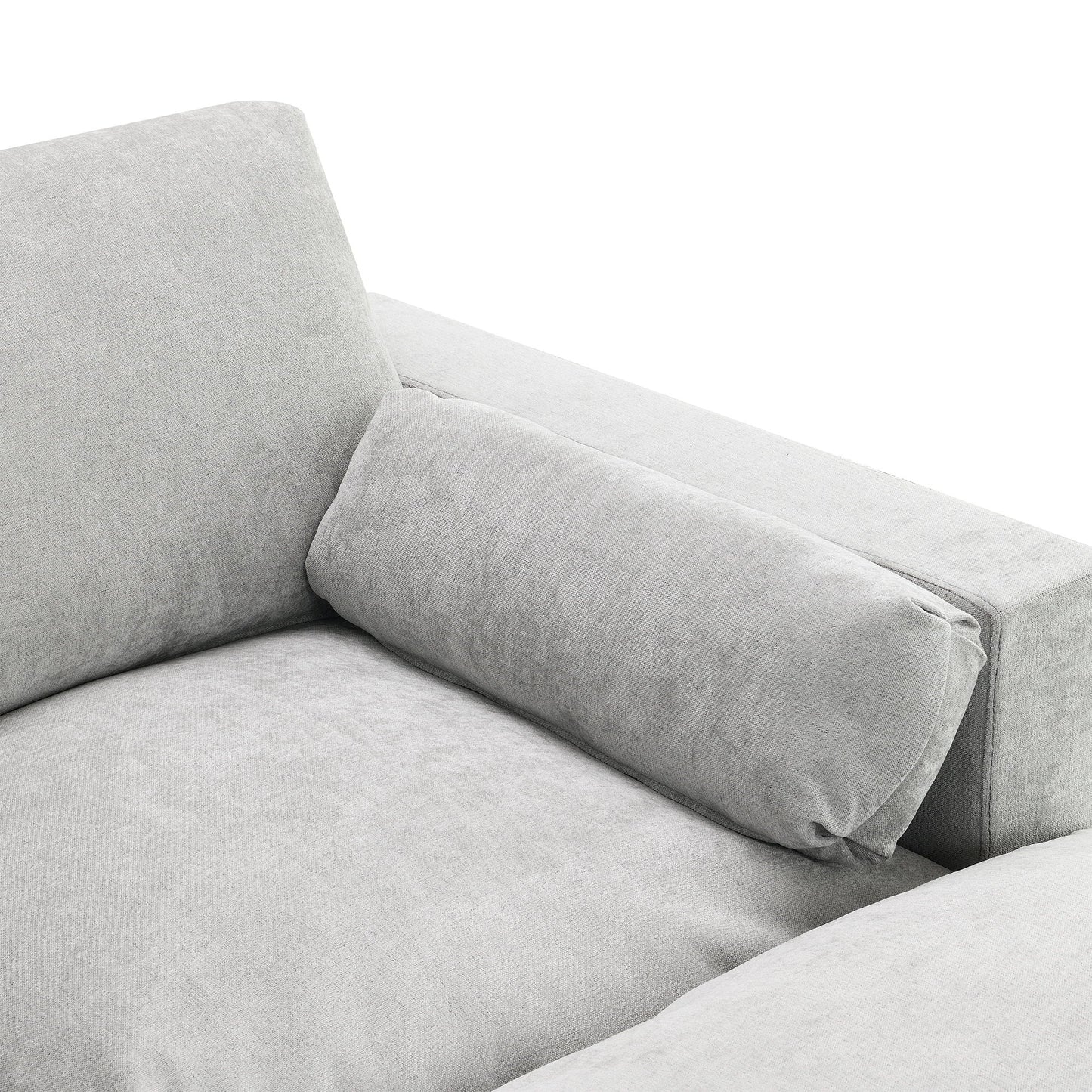 Modular Sectional With Storage Pockets, 5 Seat U Shaped Couch Set With Pillows, Free Combination Modern Cloud Sofa With 2 Movable Ottoman