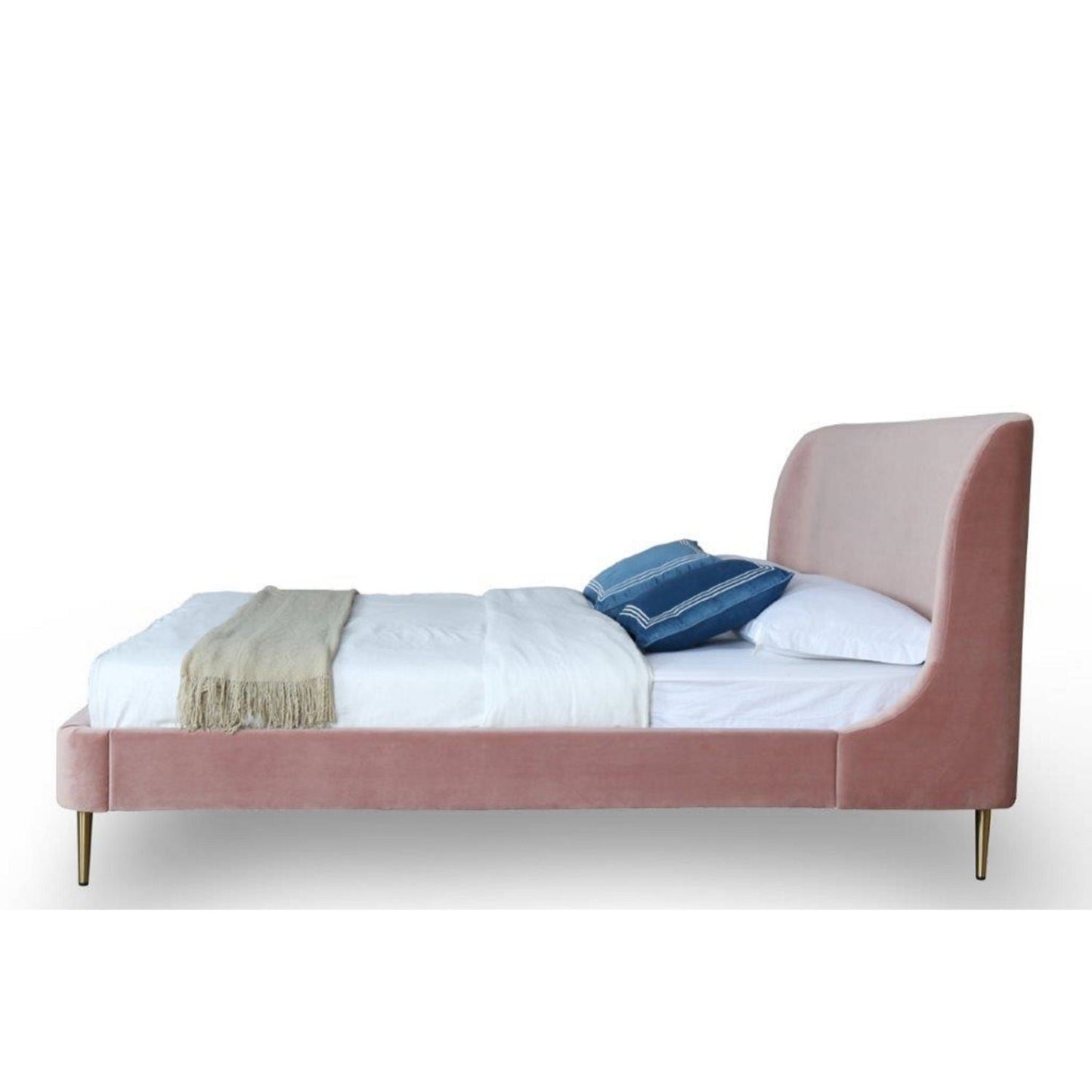 Heather - Upholstered Bed With Curved Headboard