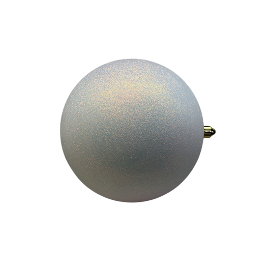 12" Commercial Shatterproof Ball Ornament - Snowball White Glitter