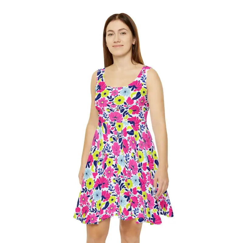 Ocean State Styles Floral Sleeveless Skater Dress Women