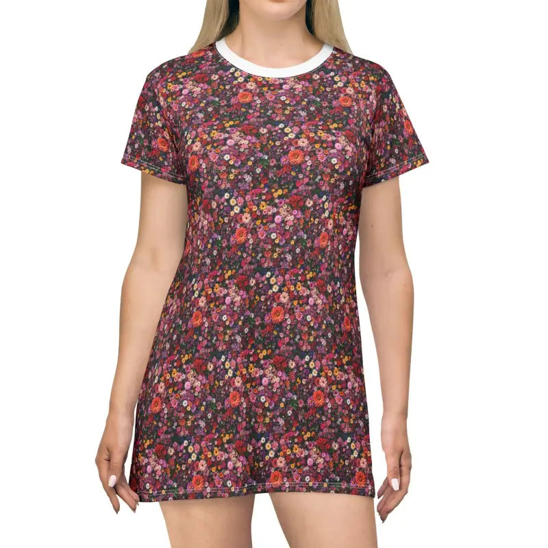 Ocean State Styles T Shirt Dress Floral Print Women