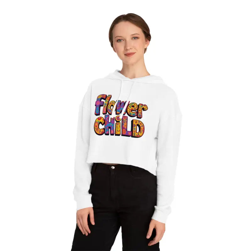 Ocean State Styles Hoodie Flower Child Cropped Floral Print