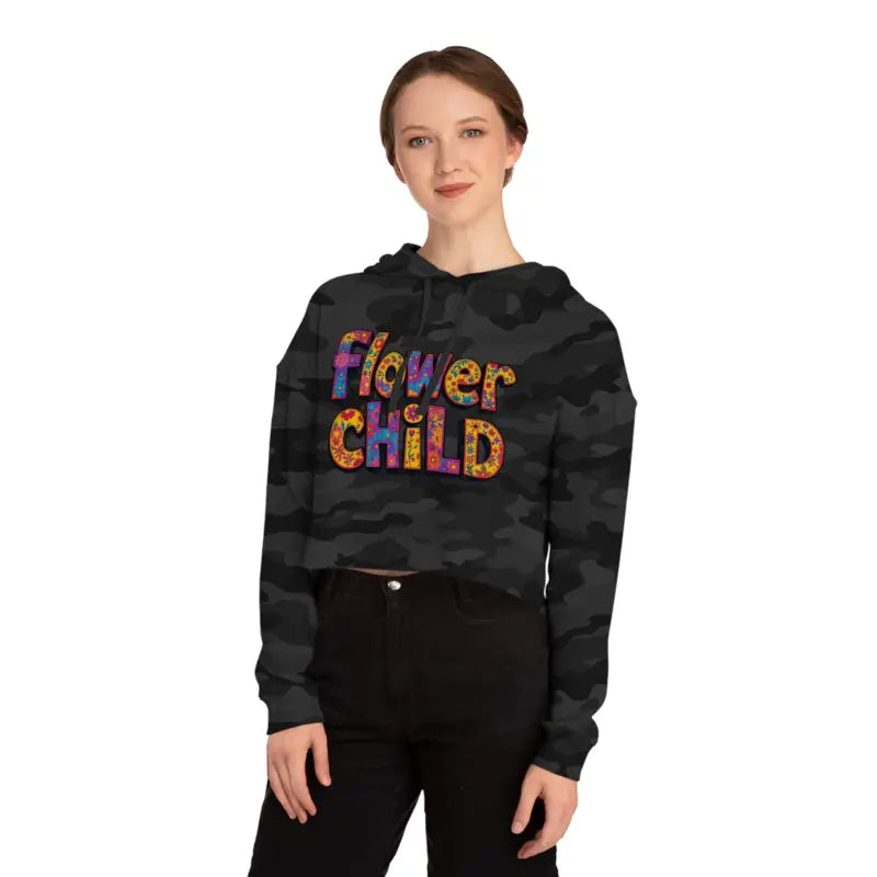 Ocean State Styles Hoodie Flower Child Cropped Floral Print
