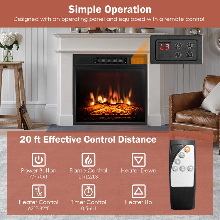 18/23" Electric Insert with Adjustable Flame