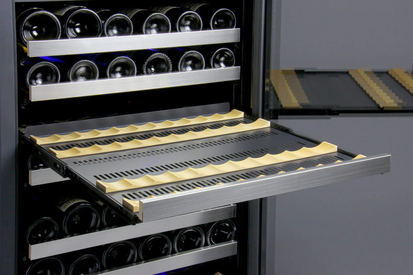 Allavino 47" Wide FlexCount II Tru-Vino 256 Bottle Stainless Steel Side-by-Side Wine Refrigerator