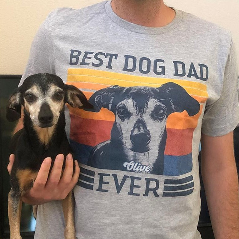 Best Dog Dad Ever Bright Dog Photo Shirt