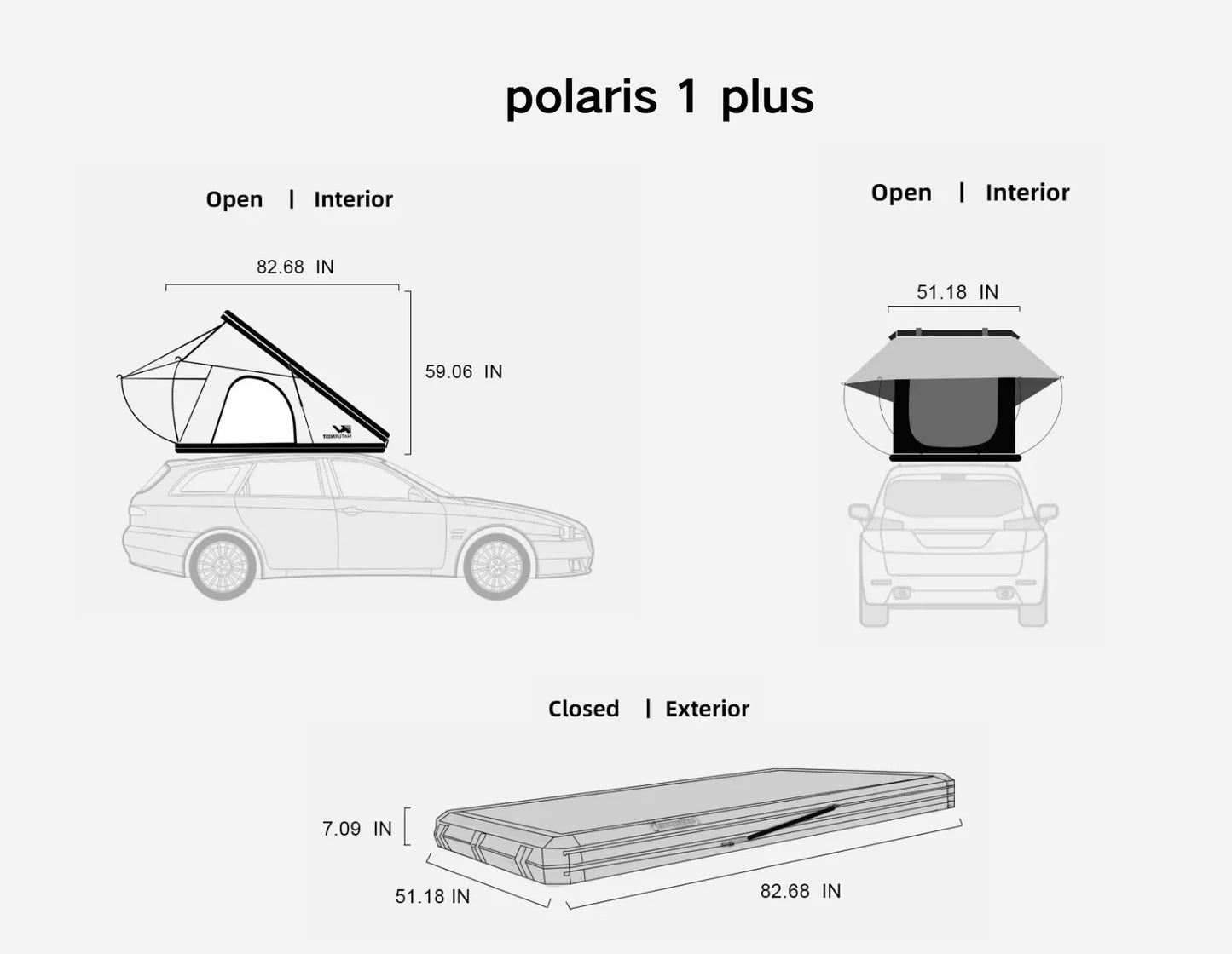 Naturnest Polaris Plus Triangle Roof Top Tent
