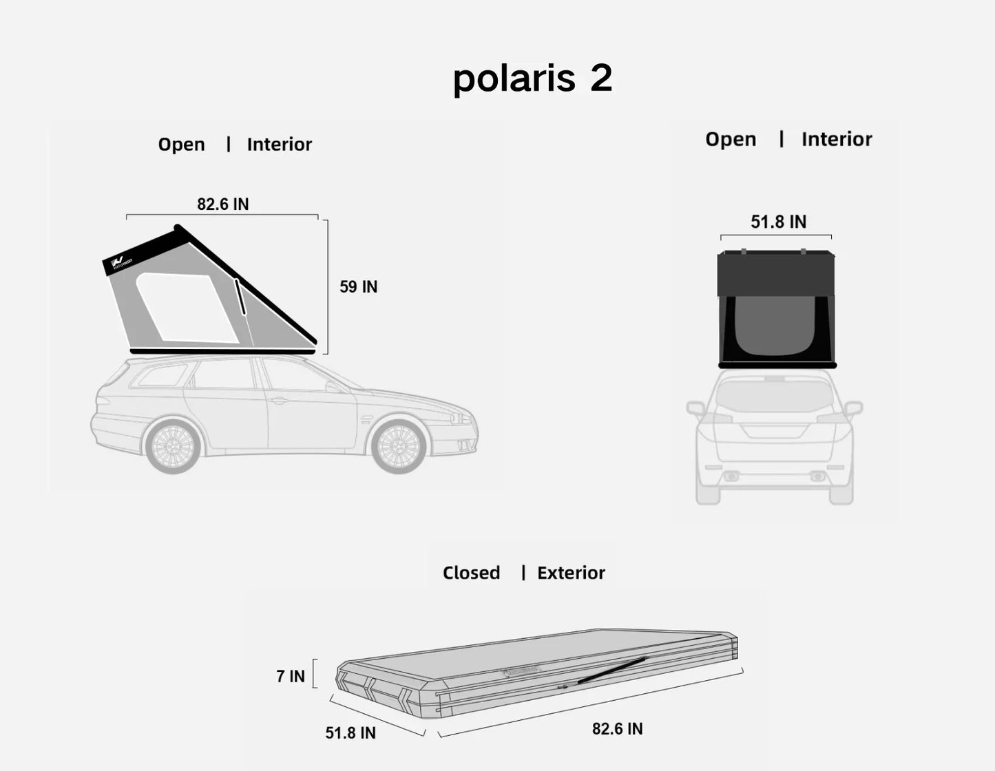 Naturnest Polaris 2 Triangle Roof Top Tent