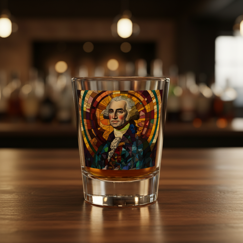 George Washington Stained Glass Shot Glass, 1.5oz - 4LibertyShop.com