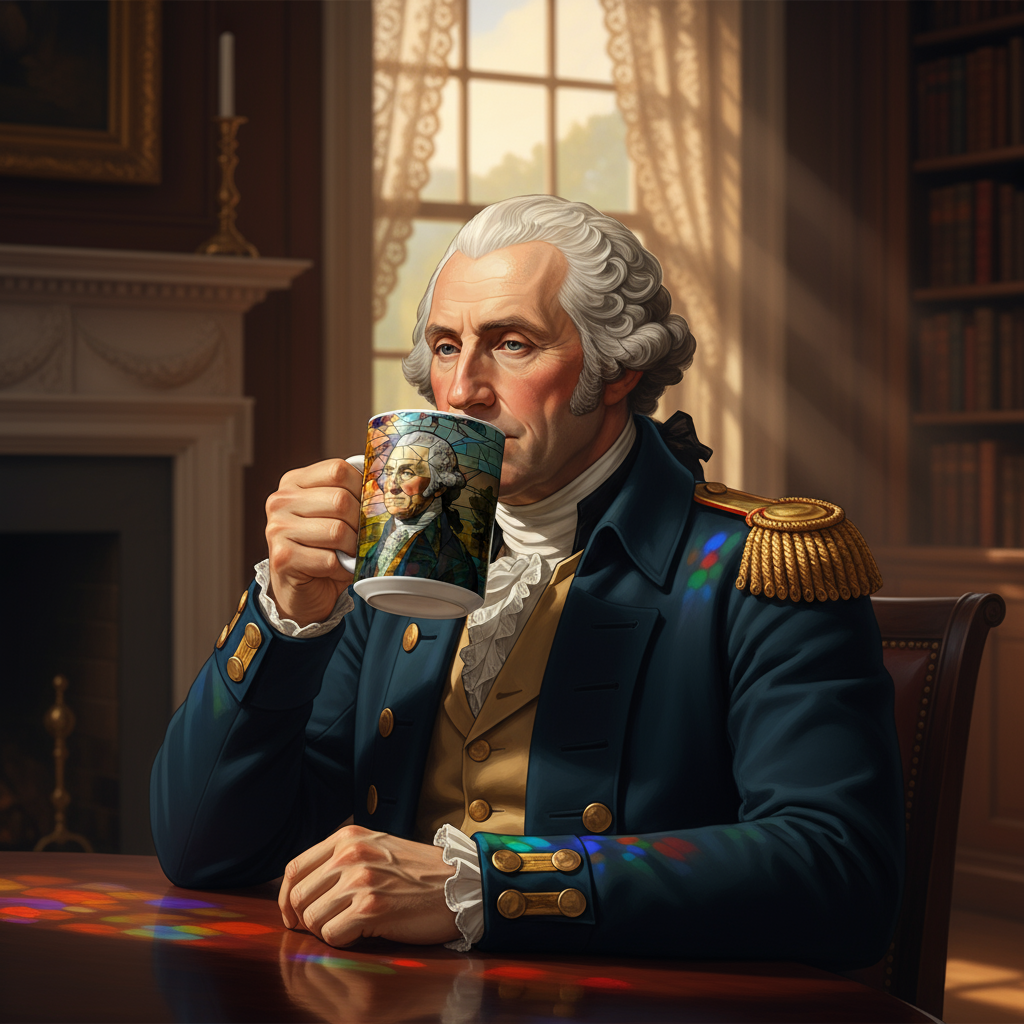 Stained Glass George Washington Ceramic Mug, (11oz, 15oz)