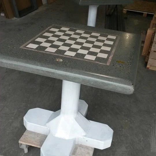 Stone Age Genius Concrete Outdoor Chess Table Freestanding