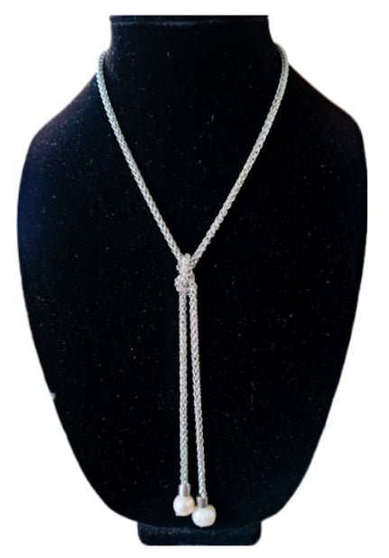 Gold Tie Y Lariat Necklace