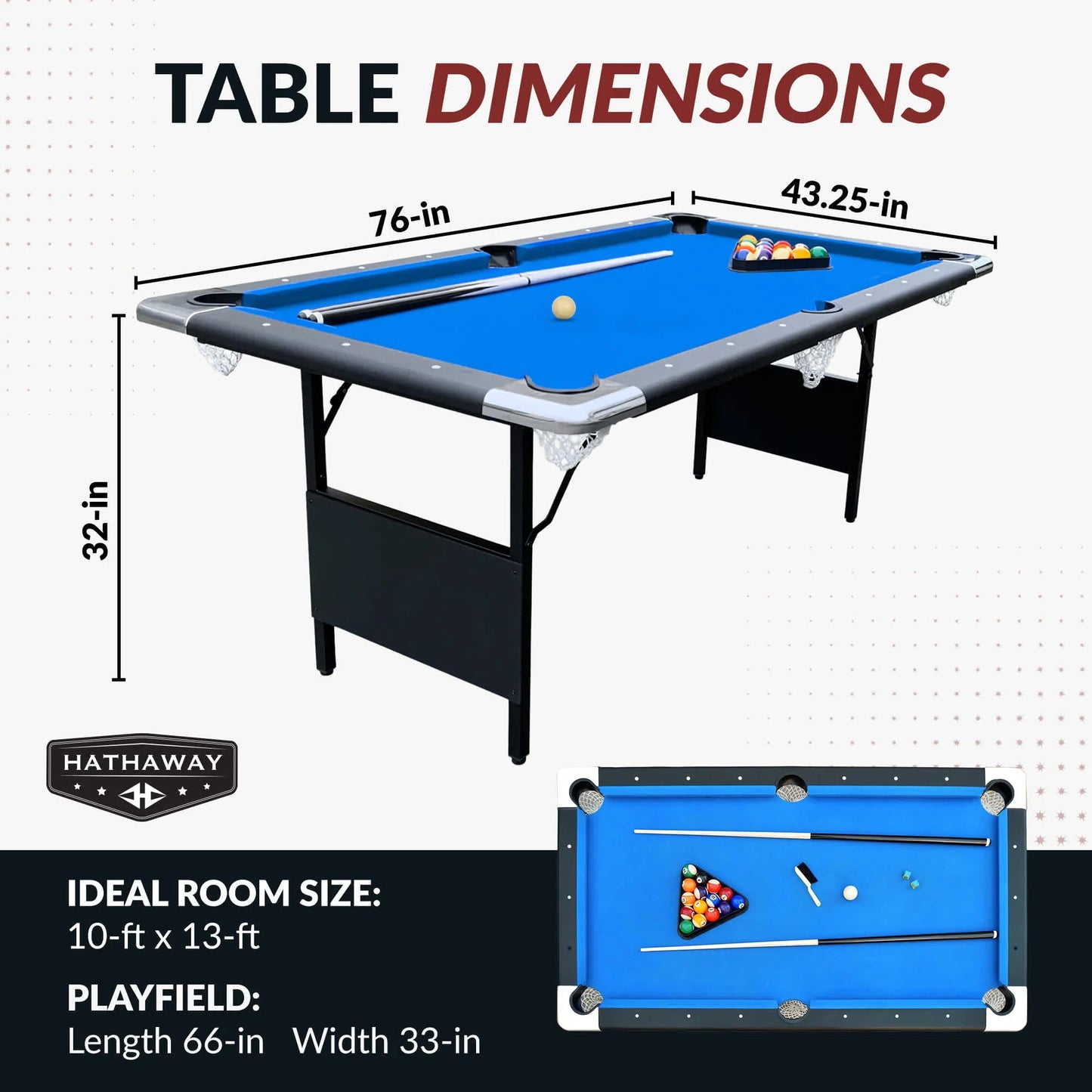 Hathaway Fairmont 6-ft Portable Pool Table