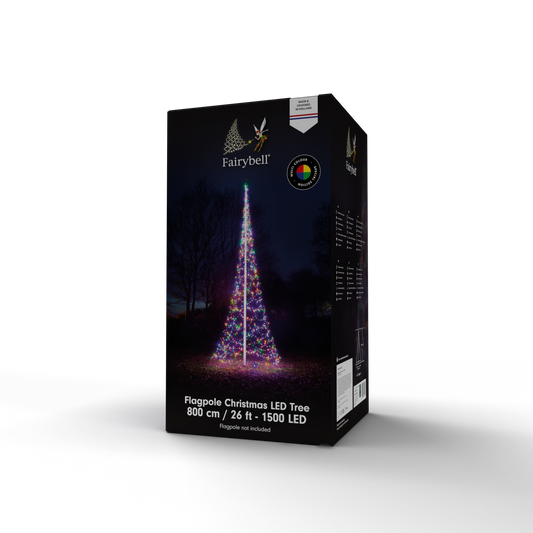 Fairybell 25 Foot Flagpole Tree - 1500 LED Multi Color