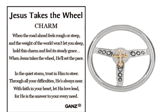 Jesus Takes the Wheel Charm