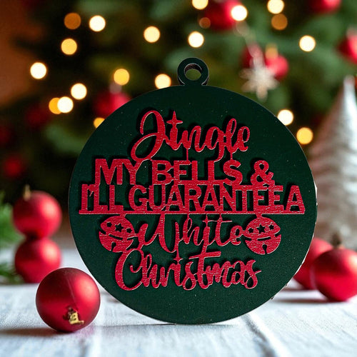 Handcrafted Wooden Christmas Ornaments Set Jingle Bells 12 Colors 3D