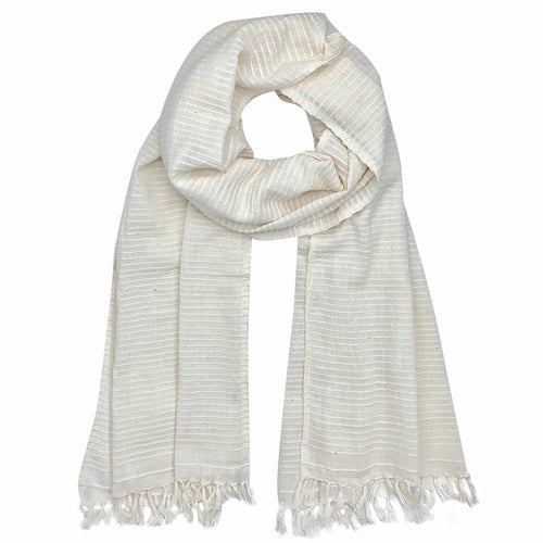 Handwoven Ethiopian Cotton Stripe Wrap Scarf Oversized