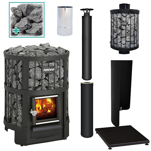 Harvia Legend 150 Wood-Burning Sauna Stove Package, 16kW