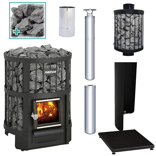 Harvia Legend 150 Wood-Burning Sauna Stove Package, 16kW