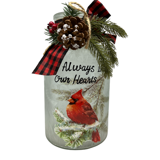 Always In Our Hearts Cardinal Holiday Jar