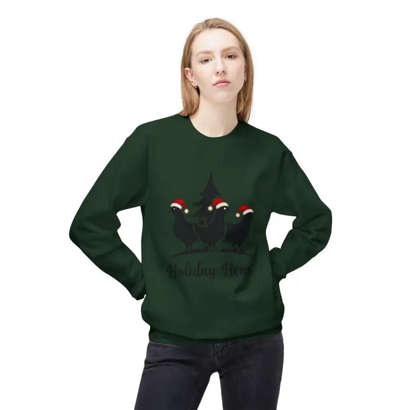Ocean State Styles Sweater Fleece Holiday Hens Design