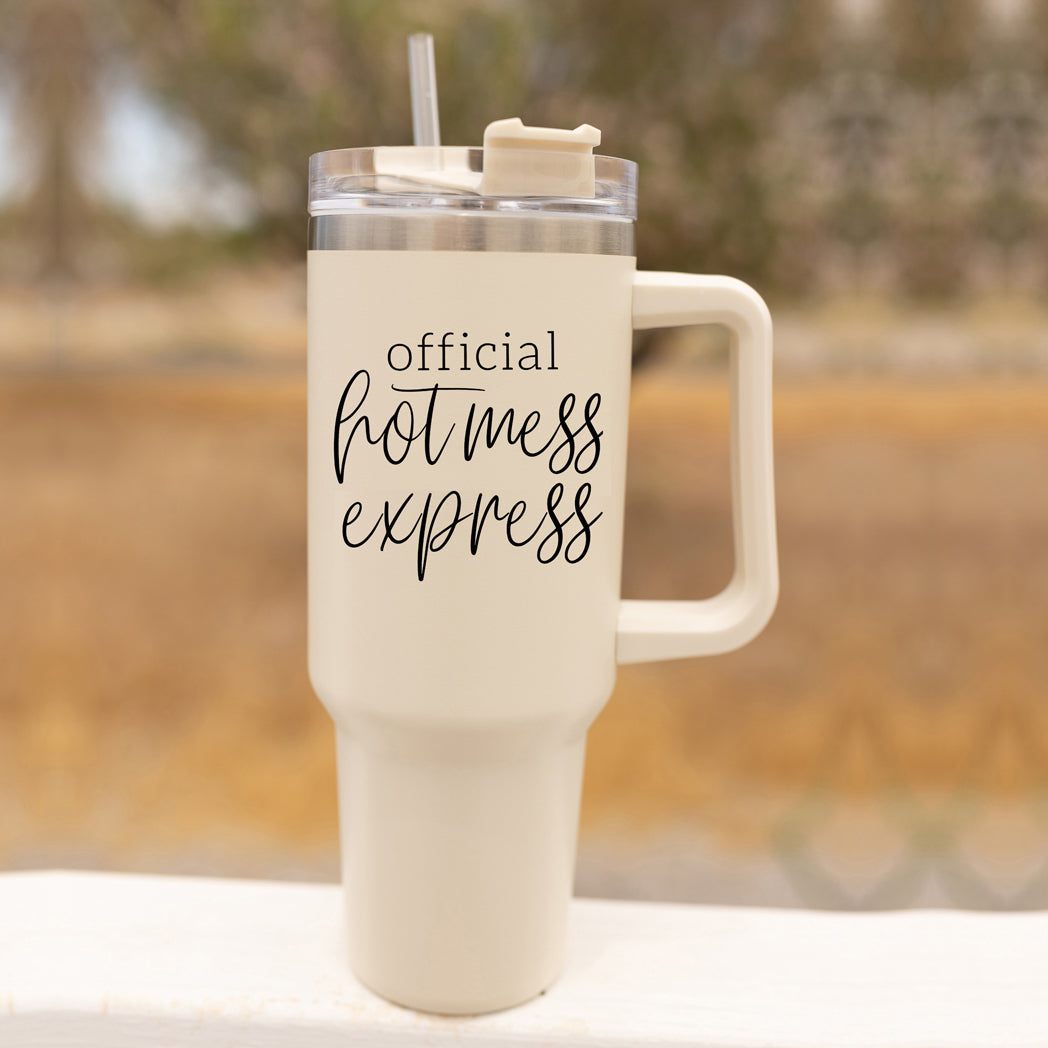 Hot Mess 40oz Tumbler With Lid And Straw - Insulated Travel Cup