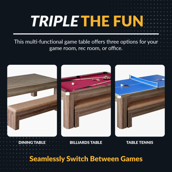 Hathaway Newport 7-ft Pool Table Combo Set with Benches