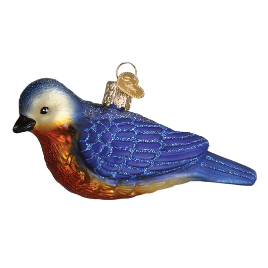 Western Bluebird  Glass Ornament