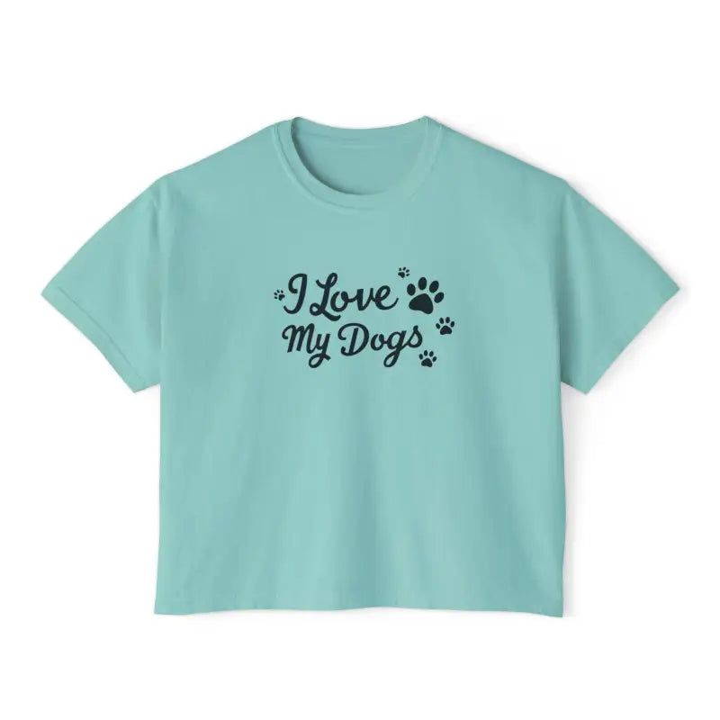 Ocean State Styles T Shirt I Love My Dogs Boxy Tee Women