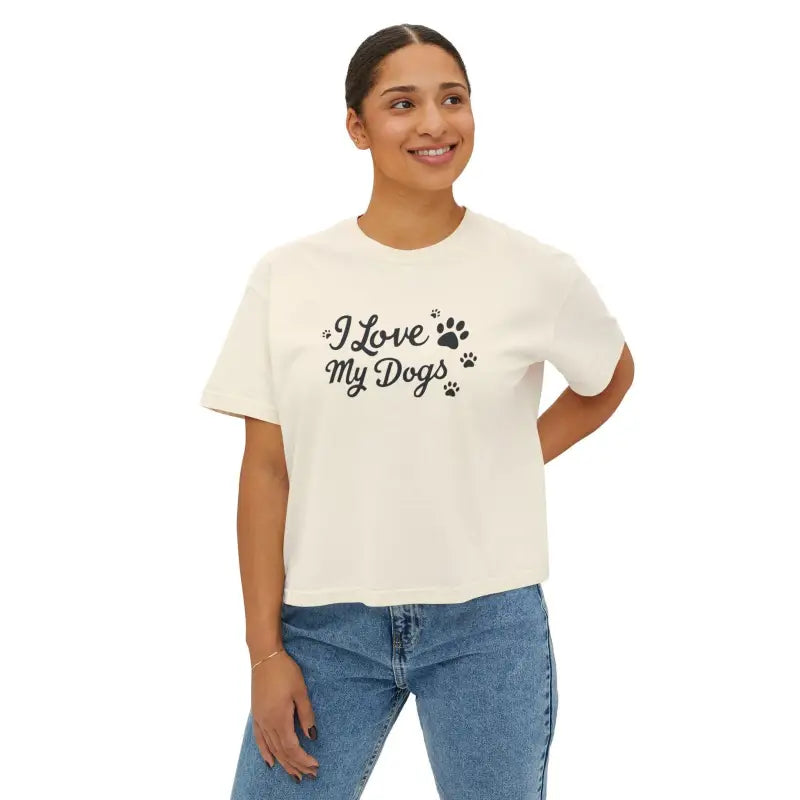 Ocean State Styles T Shirt I Love My Dogs Boxy Tee Women