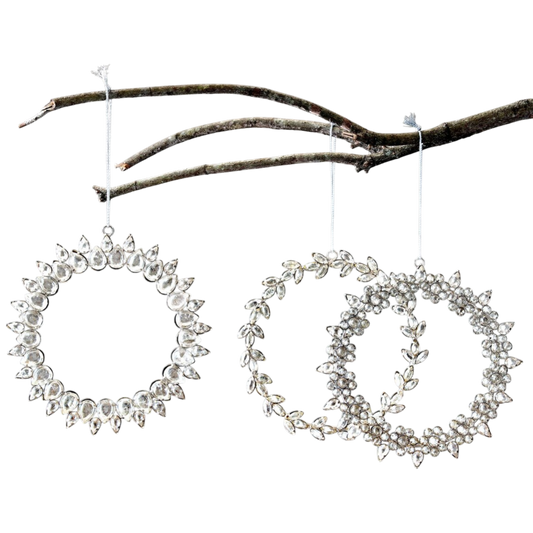 Rhinestone Wreath Ornament -