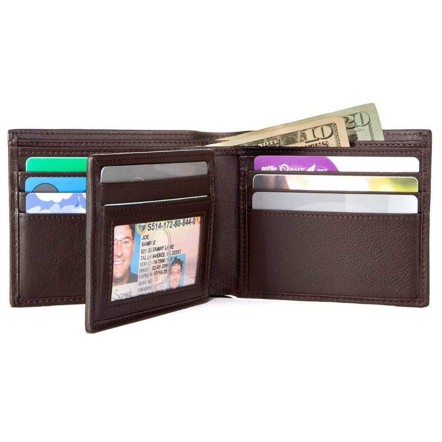 Mens RFID 10 Slot Bifold Wallet with ID Window