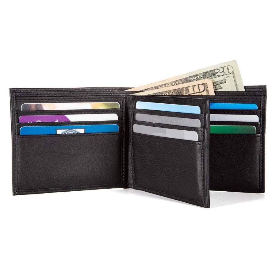 Mens RFID 10 Slot Bifold Wallet with ID Window