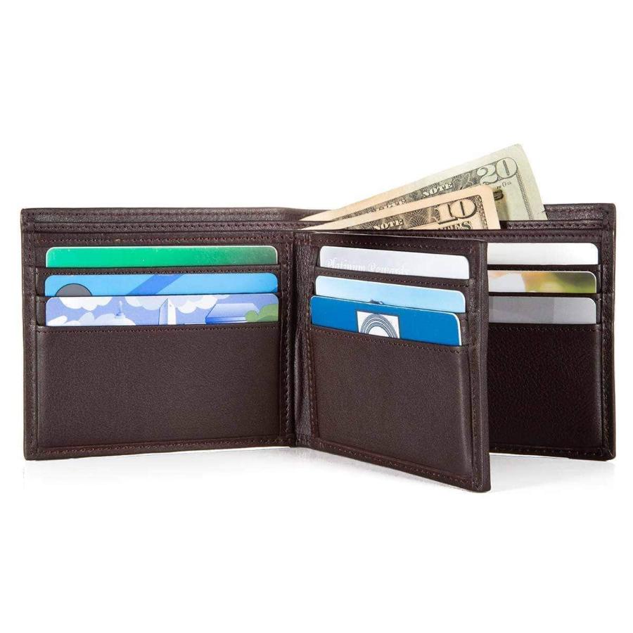 Mens RFID 10 Slot Bifold Wallet with ID Window