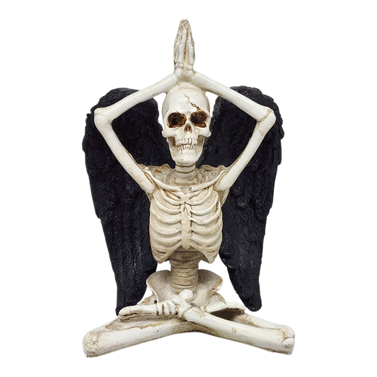 Yoga Skeleton Figurine - Urdhva Hastasana in Sukhasana Pose
