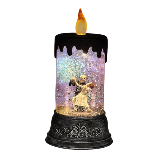 Spooky Skeleton Dance Waterglobe Candle