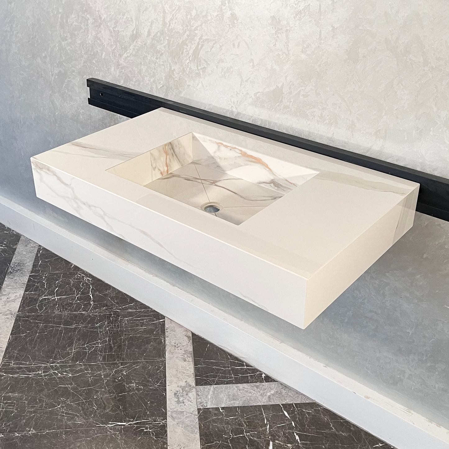 HANDCRAFTED CALACATTA ORO HIGH ENGINEERED PORCELAIN SINK (ES-046)