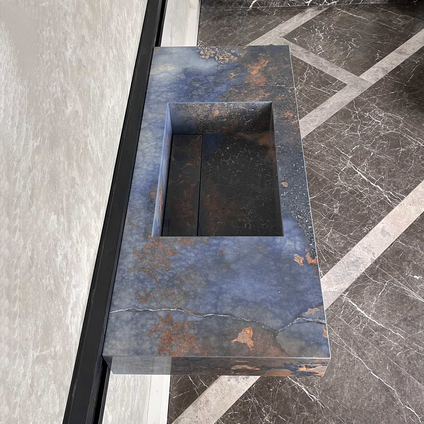 HANDCRAFTED THUNDERSTORM HIGH ENGINEERED STONE SINK (ES-043)